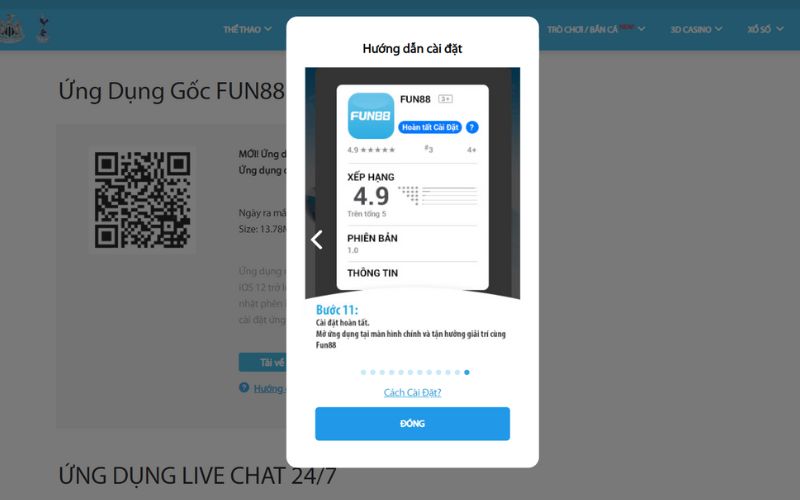 Thiết lập ứng dụng Fun88